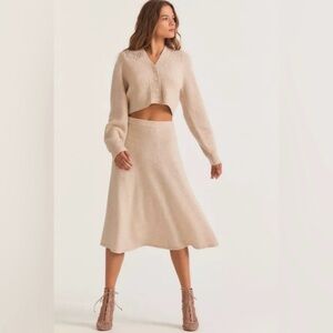 LoveShackFancy Cashmere Hardin Midi Skirt